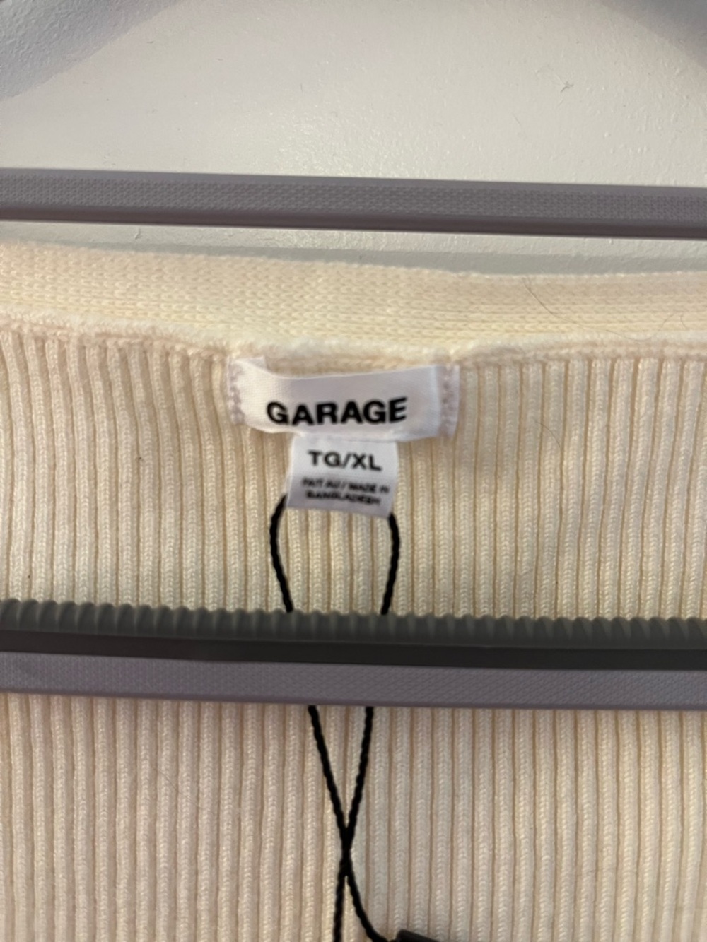 Garage Cream Ribbed Button-Front Tank - Picture 4 of 4